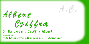 albert cziffra business card